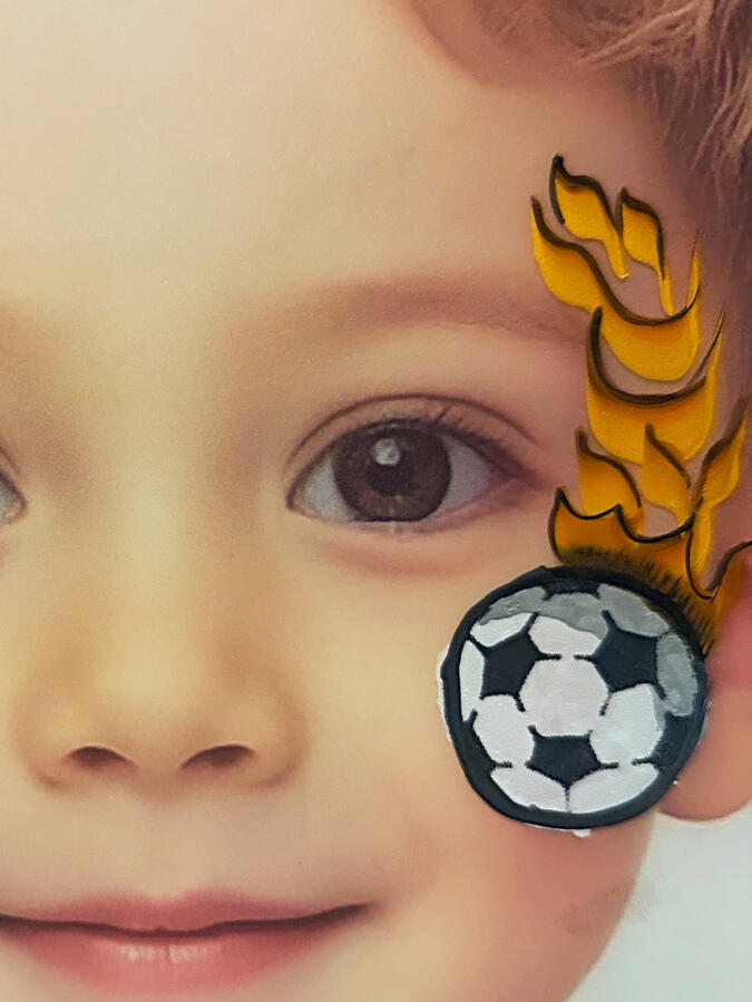 Quick football face painting design
