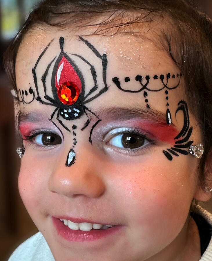Spooky Spider face paint design