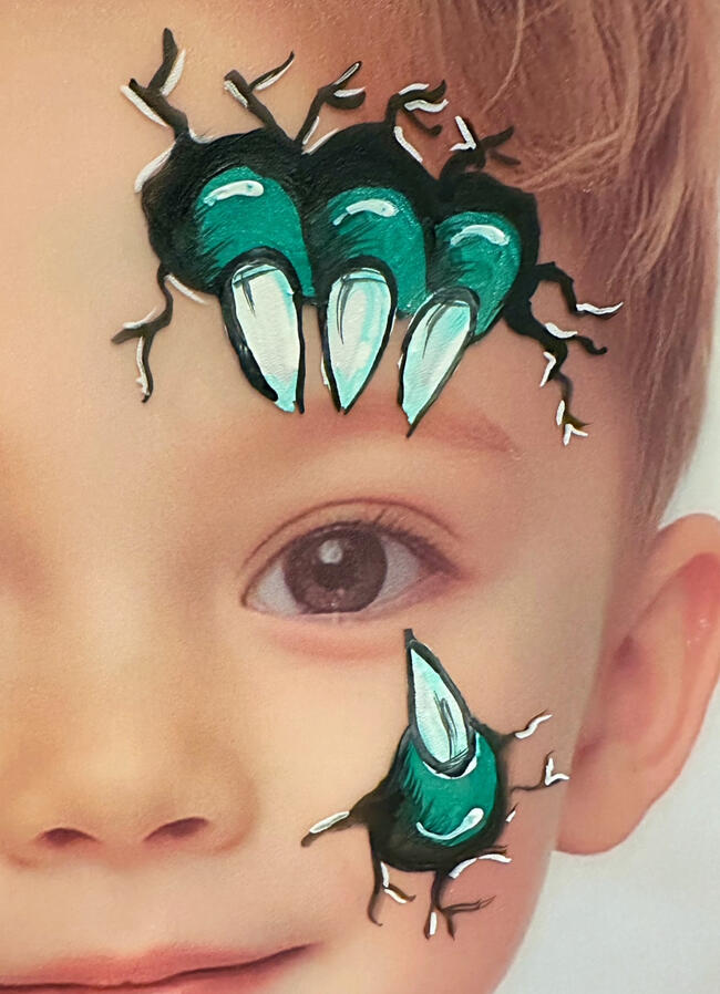 Monster Face paint design great for halloween or other spooky events